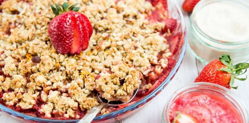 Crumble fraise rhubarbe